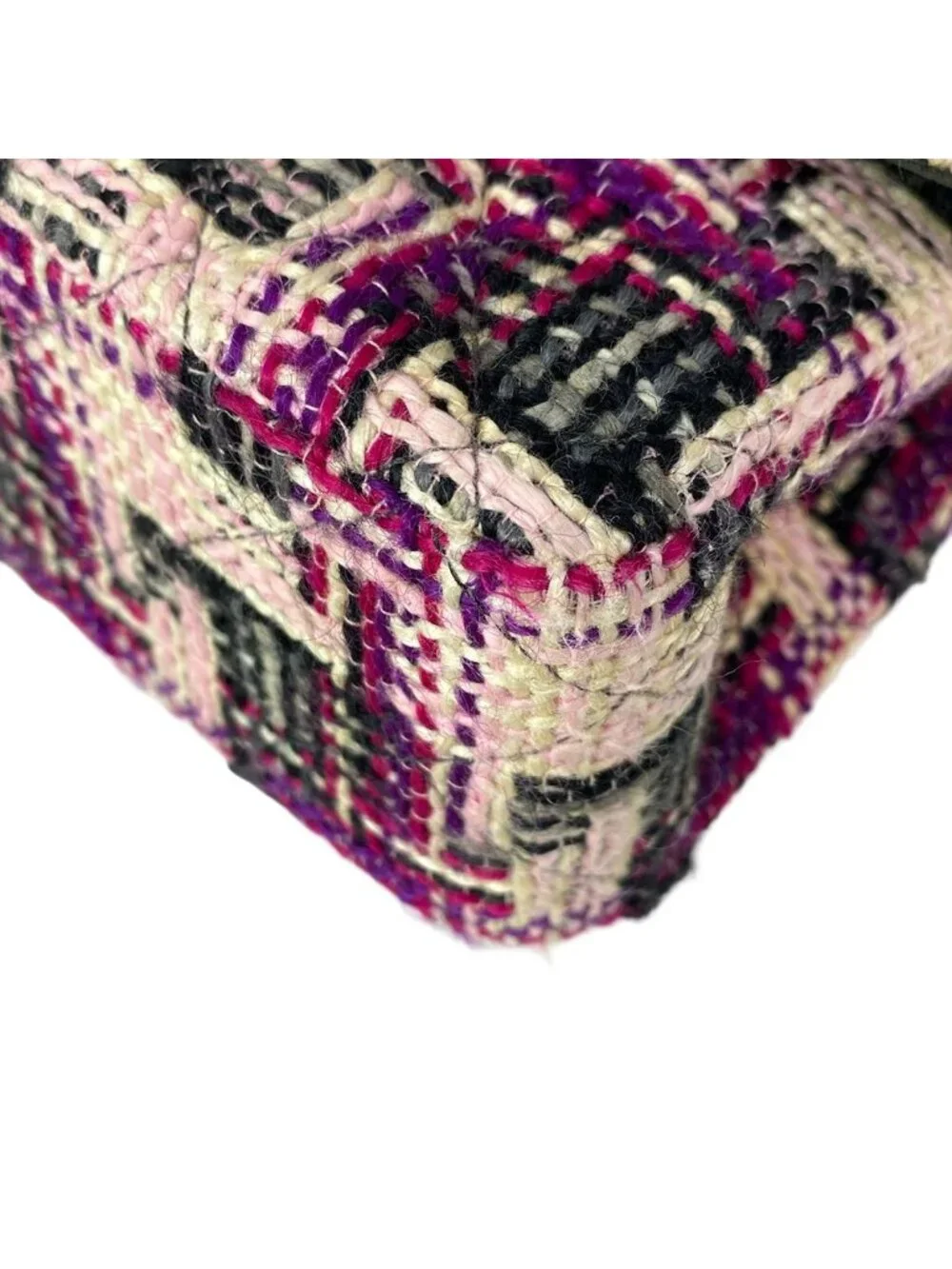 Chanel Shoulder Bag Double Flap Quilted Light Pink Purple Multi Lambskin